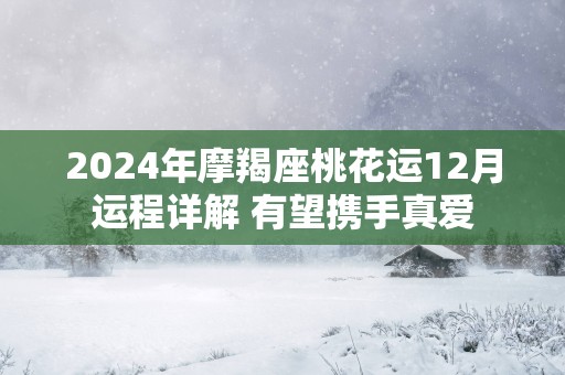 2025年摩羯座桃花运12月运程详解 有望携手真爱