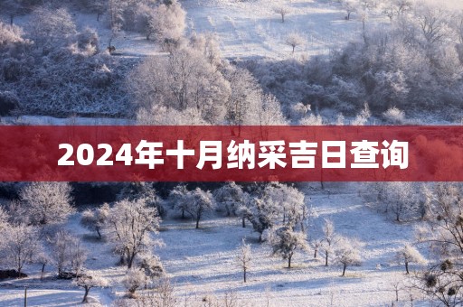 2024年十月纳采吉日查询