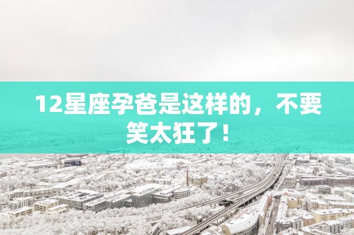 12星座孕爸是这样的，不要笑太狂了！