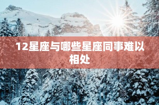 12星座与哪些星座同事难以相处