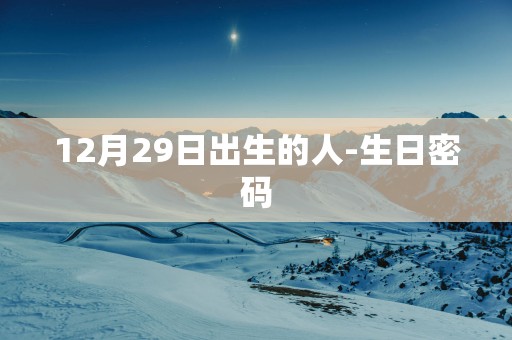 12月29日出生的人-生日密码