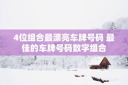 4位组合最漂亮车牌号码 最佳的车牌号码数字组合