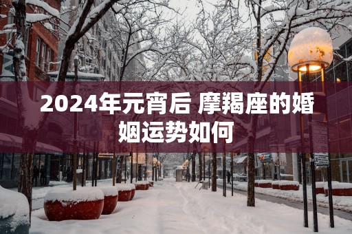 2025年元宵后 摩羯座的婚姻运势如何