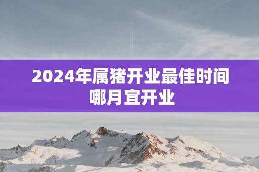 2025年属猪开业最佳时间 哪月宜开业