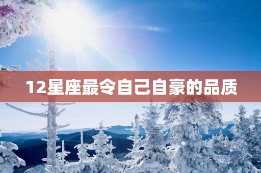 12星座最令自己自豪的品质