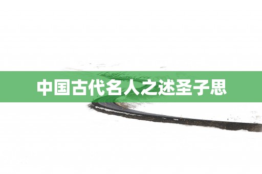 中国古代名人之述圣子思