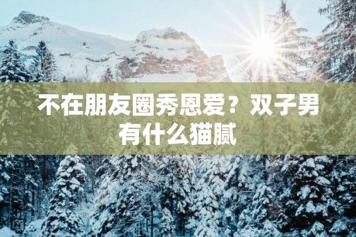 不在朋友圈秀恩爱？双子男有什么猫腻
