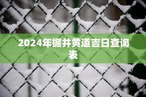 2025年掘井黄道吉日查询表