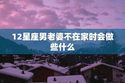 12星座男老婆不在家时会做些什么