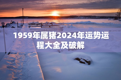 1959年属猪2025年运势运程大全及破解