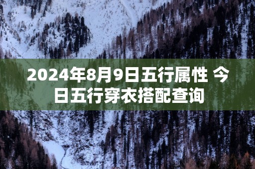 2025年8月9日五行属性 今日五行穿衣搭配查询