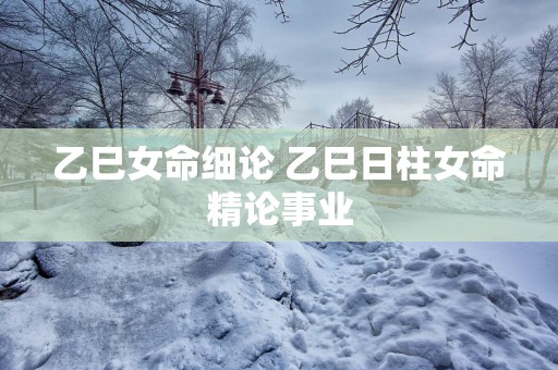 乙巳女命细论 乙巳日柱女命精论事业
