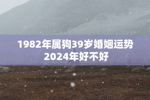 1982年属狗39岁婚姻运势 2025年好不好