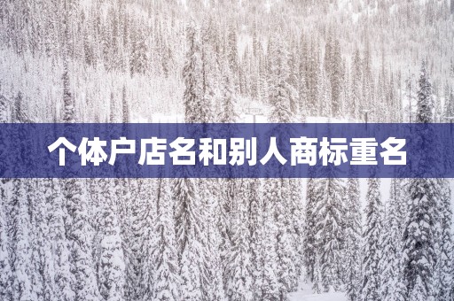 个体户店名和别人商标重名