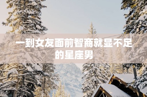 一到女友面前智商就显不足的星座男