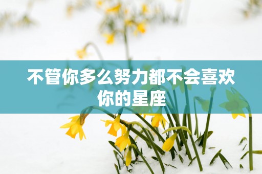 不管你多么努力都不会喜欢你的星座 不管你多么努力都不会喜欢你的星座