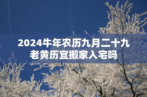 2025蛇年农历九月二十九老黄历宜搬家入宅吗