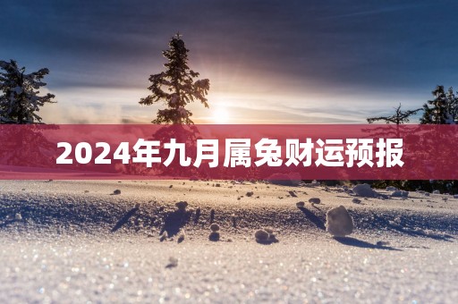 2024年九月属兔财运预报