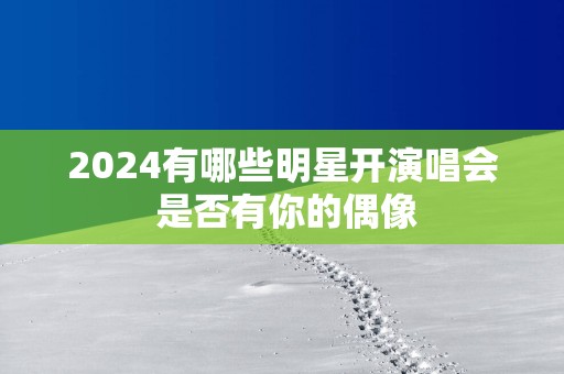 2025有哪些明星开演唱会 是否有你的偶像