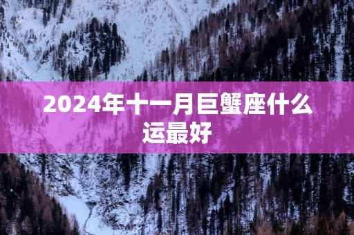 2025年十一月巨蟹座什么运最好