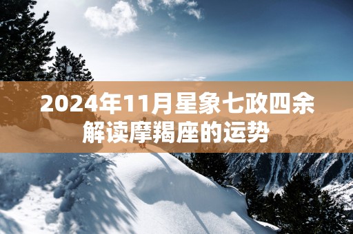 2025年11月星象七政四余解读摩羯座的运势