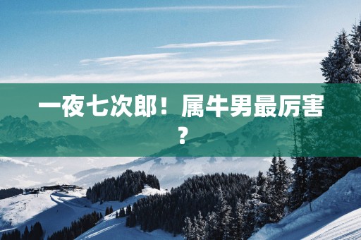 一夜七次郎！属牛男最厉害？
