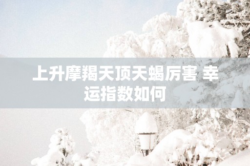 上升摩羯天顶天蝎厉害 幸运指数如何