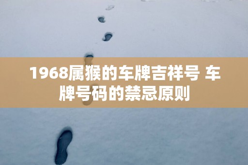 1968属猴的车牌吉祥号 车牌号码的禁忌原则