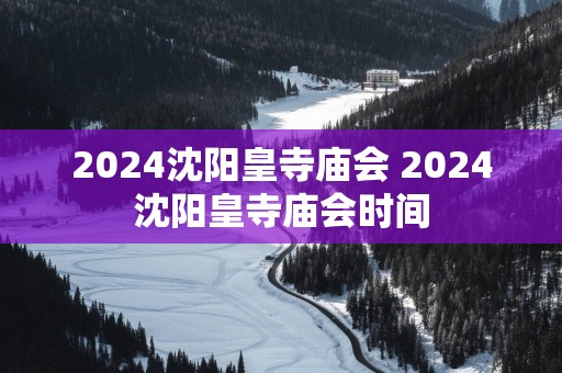2025沈阳皇寺庙会 2025沈阳皇寺庙会时间