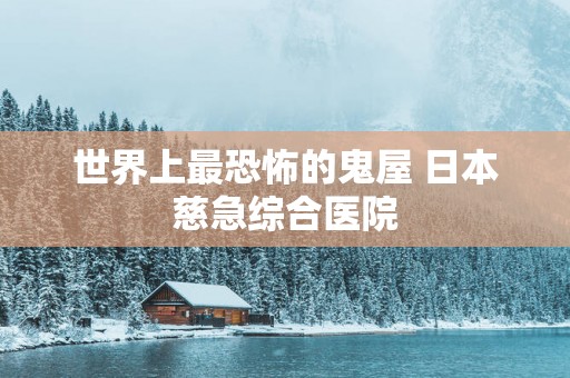 世界上最恐怖的鬼屋 日本慈急综合医院