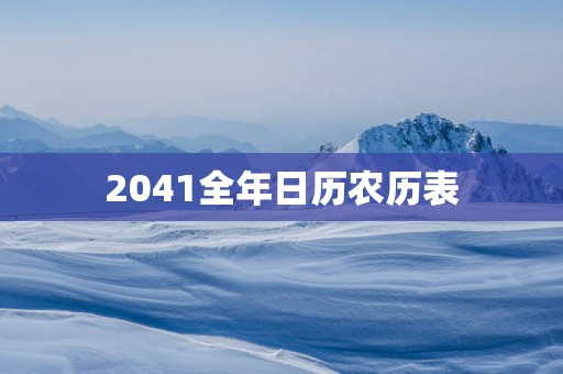 2041全年日历农历表