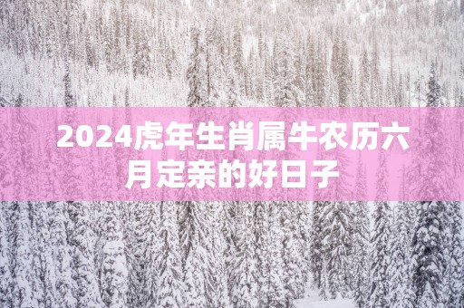 2024虎年生肖属牛农历六月定亲的好日子