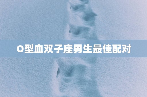 O型血双子座男生最佳配对