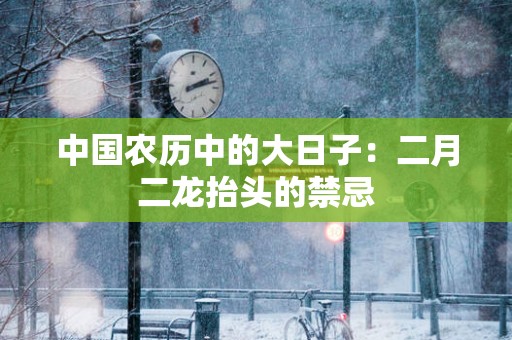 中国农历中的大日子：二月二龙抬头的禁忌