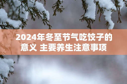 2025年冬至节气吃饺子的意义 主要养生注意事项
