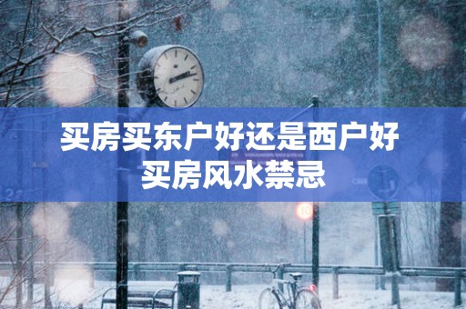 买房买东户好还是西户好 买房风水禁忌