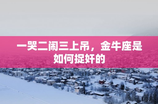 一哭二闹三上吊，金牛座是如何捉奸的