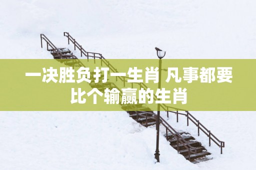 一决胜负打一生肖 凡事都要比个输赢的生肖