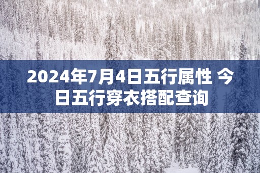 2025年7月4日五行属性 今日五行穿衣搭配查询