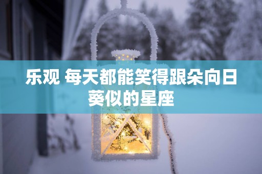 乐观 每天都能笑得跟朵向日葵似的星座