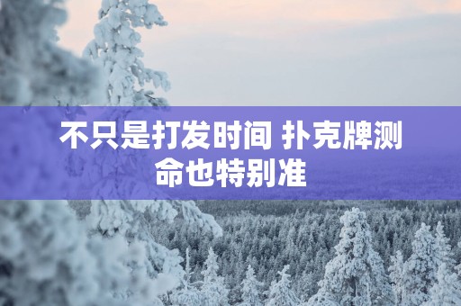 不只是打发时间 扑克牌测命也特别准