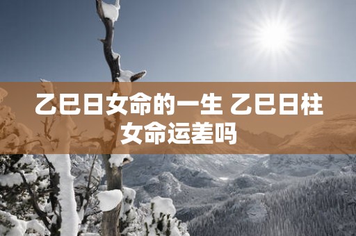 乙巳日女命的一生 乙巳日柱女命运差吗
