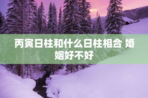 丙寅日柱和什么日柱相合 婚姻好不好