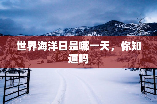 世界海洋日是哪一天，你知道吗