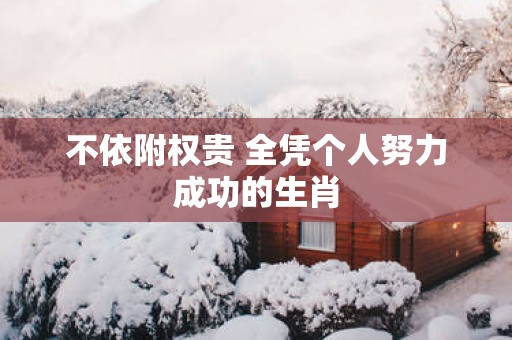 不依附权贵 全凭个人努力成功的生肖