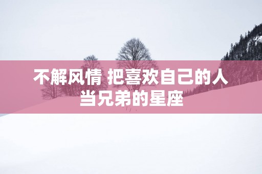 不解风情 把喜欢自己的人当兄弟的星座