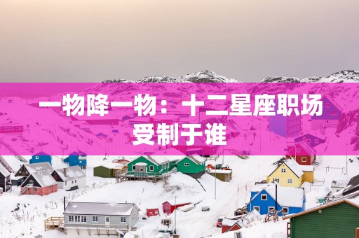 一物降一物：十二星座职场受制于谁