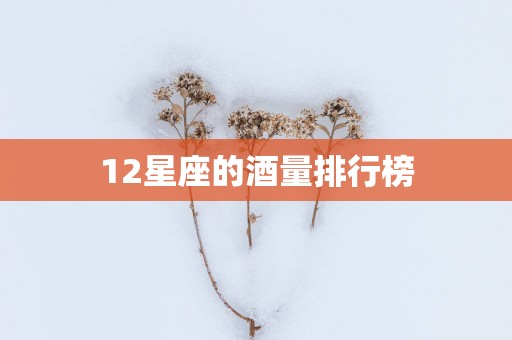 12星座的酒量排行榜