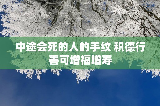 中途会死的人的手纹 积德行善可增福增寿