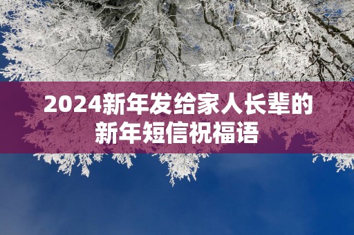 2025新年发给家人长辈的新年短信祝福语